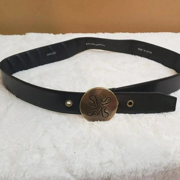 SIMPLY Vera wang black‎ belt & gold buckle belt - Picture 1 of 3